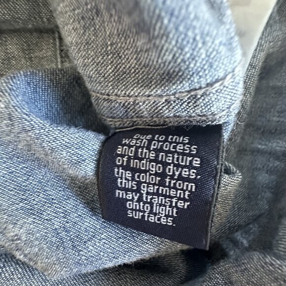 J Crew Shirt Womens 0 Blue Denim Western Pearl Snap L/S Cowgirl Rodeo G1394 - Picture 10 of 13